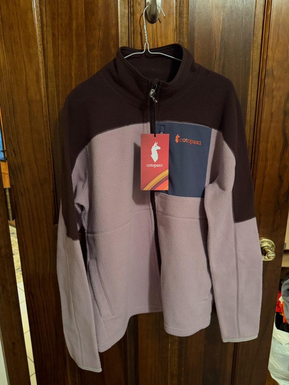 cotopaxi Women’s Abrazo Full Zip Fleece Coffee and Quartz size L